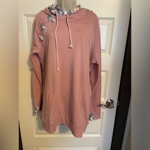 Rogue Society Women's 3XL Double Hooded Nursing Sweatshirt Hoodie Maternity